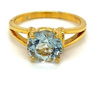 Aquamarine 2.80ct Solid 18K Yellow Gold Ring